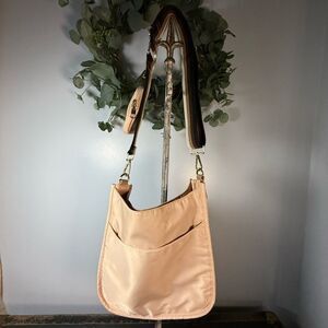 ah dorned Crossbody Bag with Strap Brown Strap Tan Purse